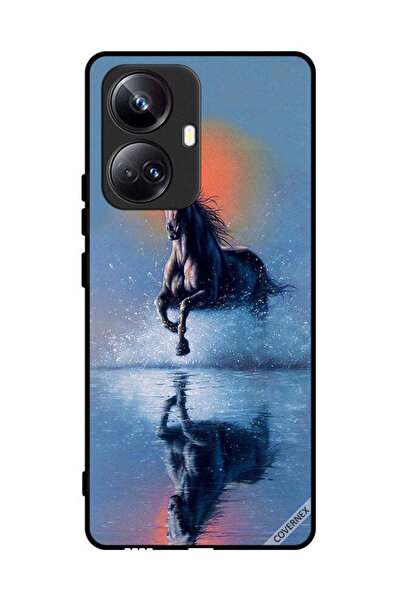 Covernex غطاء حماية لهاتف Realme 10 Pro Plus - رسم حصان يركض في الماء