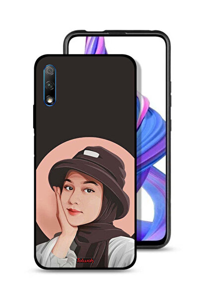 Tolwak غطاء حماية لهاتف Honor 9X (الصين) بتصميم فتاة قبعة لطيفة ورسم فني
