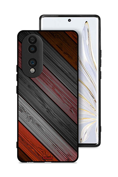 Tolwak غطاء حماية لهاتف Honor 70 بنمط خشبي ملون