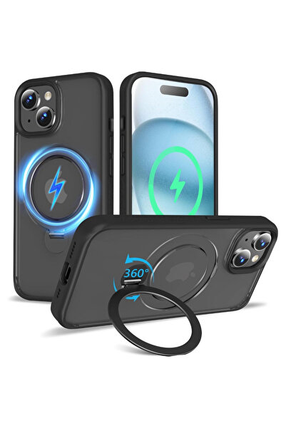 TYBO Husa Magnetica pentru iPhone 15, Protectie Militara Antisoc, Suport Rota...
