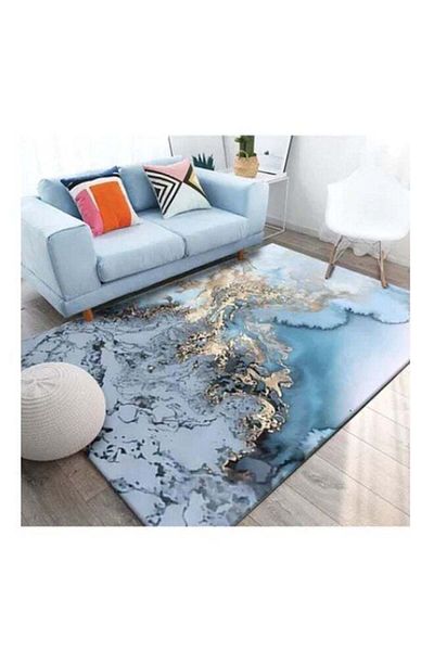 COOYA Large Marble Area Carpet Multicolour 140x200cm