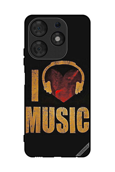 Covernex غطاء حماية لهاتف Tecno Spark 10 Pro Vintage I Love Music