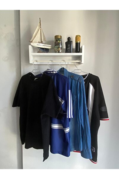 dekores Çok Amaçlı Duvar Rafı – Askılıklı Dekoratif Raf (50x14x8 cm )