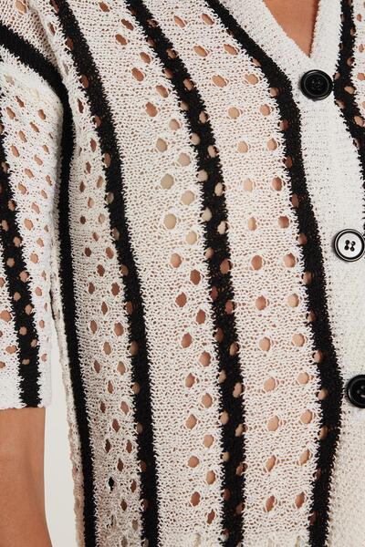 Tudors Women's Standard Fit Short Sleeve V Neck Button down Knitted Detail Suit