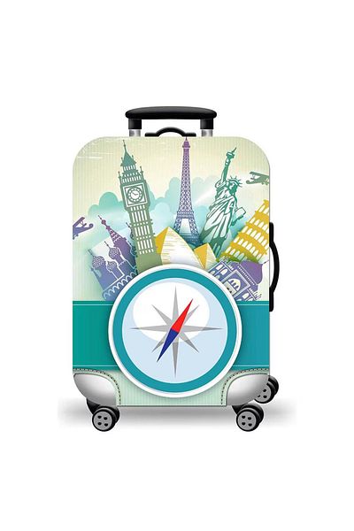 TYBO Trolley protective cover, made of polyester, elastic, hidden zipper closure, size M
