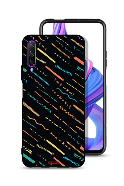 Tolwak Huawei Y9s Protective Case Cover X Lines Abstract Pattern