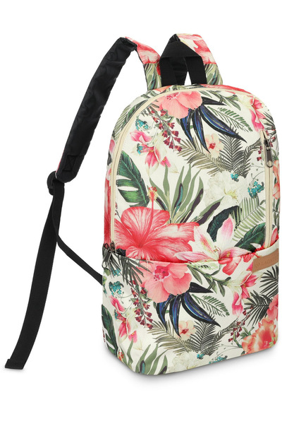 zagatto Γυναικείο σακίδιο πλάτης με λουλούδια, πολύχρωμο, 40x32x13 cm, αδιάβροχο, κατάλληλο για μέγεθος A4, casual use, ZG694