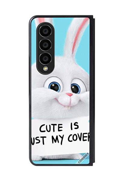 Covernex غطاء حماية لهاتف سامسونج جالاكسي زد فولد 4، أرنب لطيف هو مجرد غطاء خ...