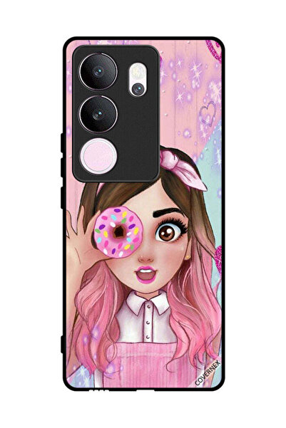 Covernex غطاء حماية لهاتف فيفو V29 برو - رسم فتاة محبة للدونات