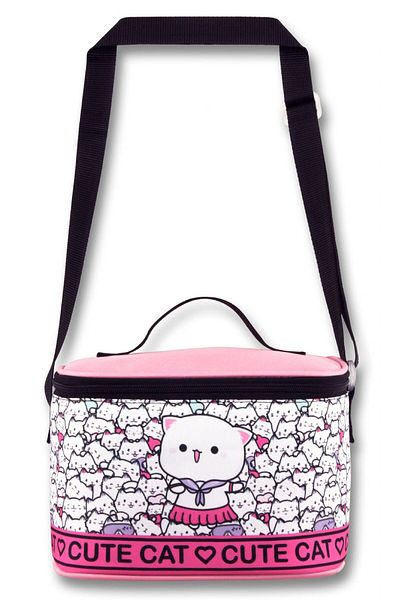 ÜMİT ÇANTA Ümit Çanta Girl's Lunch Box (Thermo Heat Insulated) - Cute Cats - Pink White - 5013