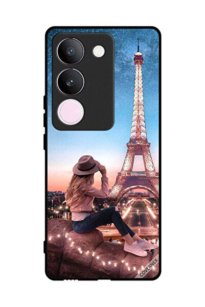 Covernex غطاء حماية لهاتف فيفو V29 - فتاة القبعة وبرج إيفل