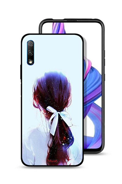 Tolwak غطاء حماية لهاتف Honor 9X (الصين) بتصميم ربطة شعر مع رباط شعر وفن فتاة