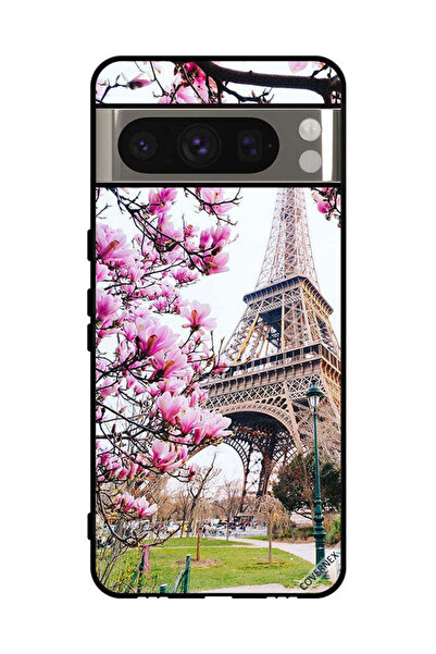 Covernex غطاء حماية لهاتف جوجل بيكسل 8 برو - زهور وبرج إيفل