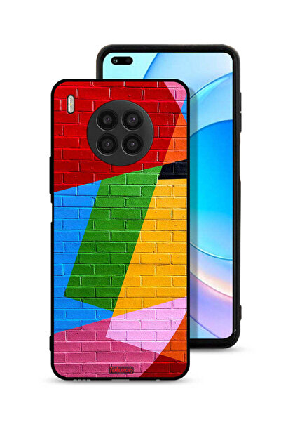 Tolwak غطاء حماية لهاتف Honor 50 Lite برسومات جدارية ملونة