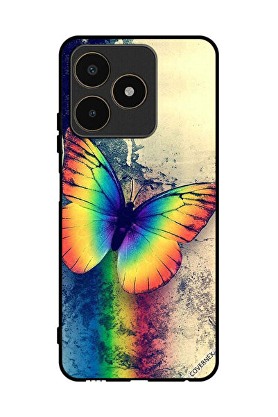 Covernex غطاء حماية لهاتف Realme C53 - فراشة قوس قزح عتيقة