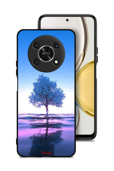 Tolwak غطاء حماية لهاتف Honor X30 5G بتصميم شجرة نيون وانعكاس مائي فني رقمي