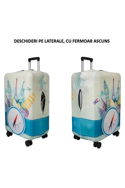 TYBO Trolley protective cover, made of polyester, elastic, hidden zipper closure, size M