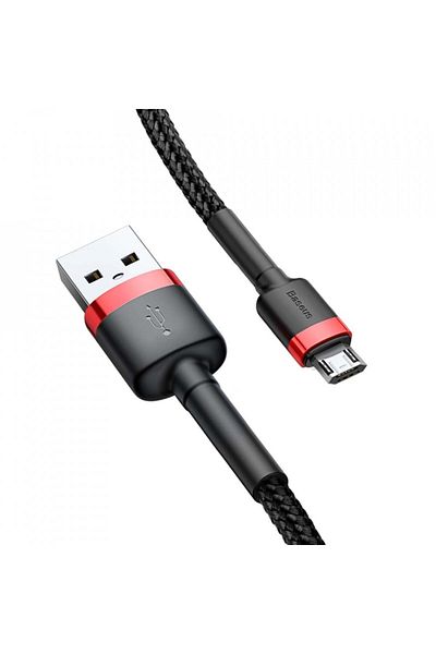 Baseus Usb To Micro Usb Data Cable, 1.5a, 2m, Cables (CAMKLF-C91) - Red Black