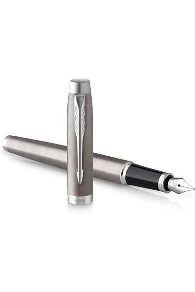 Mena Rise Şirinshop Im Filler |   Stainless Steel with Chrome Trim |   Medium Nib and Blue Ink Fountain Pen