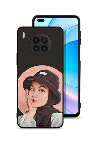 Tolwak غطاء حماية لهاتف Honor 50 Lite بتصميم فتاة قبعة لطيفة