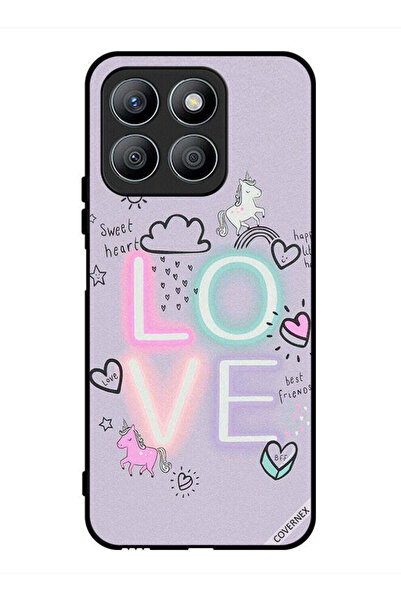 Covernex غطاء حماية لهاتف Honor X8b - قلب جميل، حب، يونيكورن