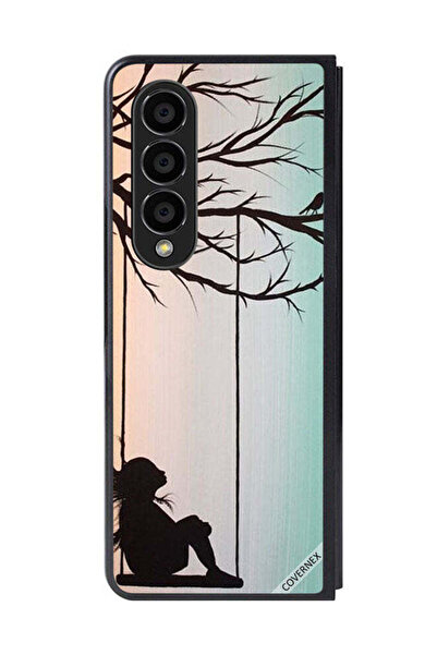 Covernex غطاء حماية لهاتف سامسونج جالاكسي زد فولد 4، رسمة فتاة صغيرة حزينة