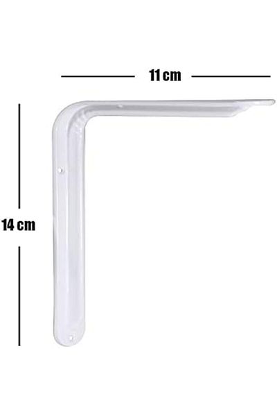Mena Rise Under Shelf Foot Shelf Holder L Iron 11 X 14 cm White Mounting Bracket (2 Pcs) Hinge