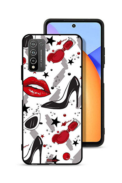 Tolwak Honor 10X Lite Protective Case Cover Lipstick And Shoes Art