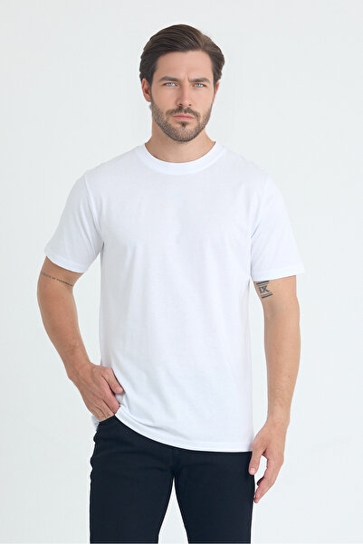 Windy Island Bărbați guler rotund Alb Regular Fit basic tricou