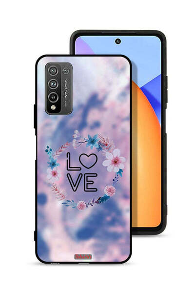 Tolwak غطاء حماية لهاتف Honor 10X Lite برسومات زهور الحب وخاتم فني