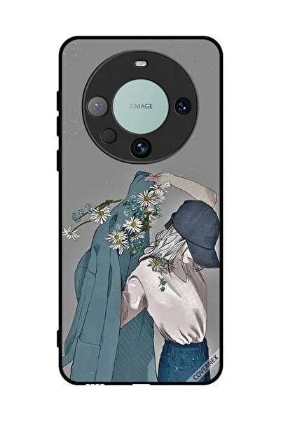 Covernex غطاء حماية لهاتف هواوي ميت 60 برو بلس، رسمة فتاة ترتدي معطفًا