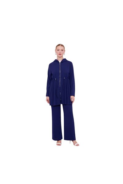 Levidor Double Suit with Gathered Waist and Pleated Detail