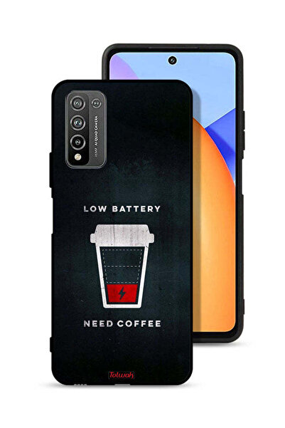 Tolwak غطاء حماية لهاتف Honor 10X Lite - بطارية منخفضة - يحتاج إلى قهوة