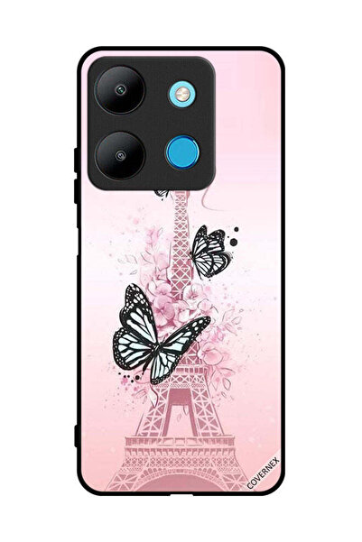 Covernex غطاء حماية لهاتف إنفينيكس سمارت 7 - فراشات على برج إيفل