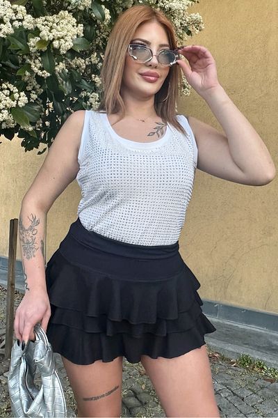 RICH GLAM All Crystal Stone Relaxed Fit Plus Size Sleeveless T-Shirt Women's Thick Strap Comfortable Stylish Tank Top