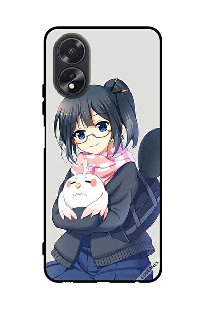 Covernex غطاء حماية لهاتف Oppo A38 - رسم فتاة تحمل حيوانًا أليفًا