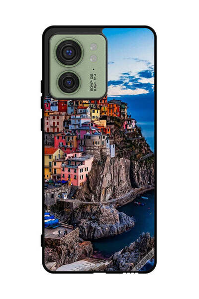 Covernex غطاء حماية لهاتف موتورولا إيدج 40 - منازل ملونة على البحر