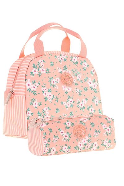 KAUKKO Soft Floral Girl's Lunchbox (K9070) and Pen Holder (K2706) Set