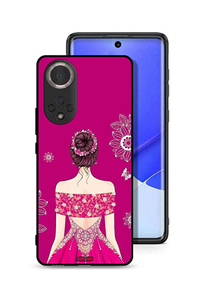 Tolwak غطاء حماية لهاتف Honor 50 بتصميم فتاة وزهور