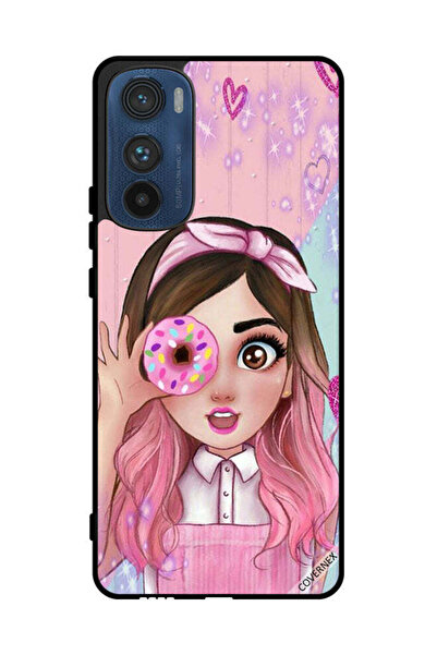 Covernex غطاء حماية لهاتف موتورولا إيدج 30 برسومات فتاة محبة للدونات