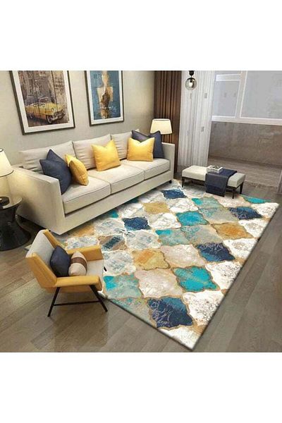 COOYA Interior Remodeling Living Luxurious Modern Rectangular Anti-Slip Carpet Polypropylene Multicolour