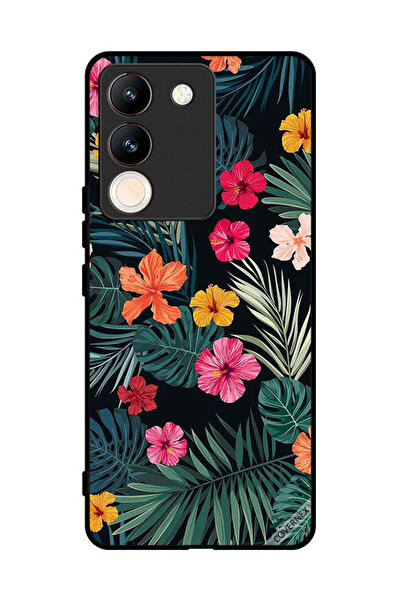Covernex Protective Case Cover For vivo Y200 Multi Color Flowers And Dark Gre...