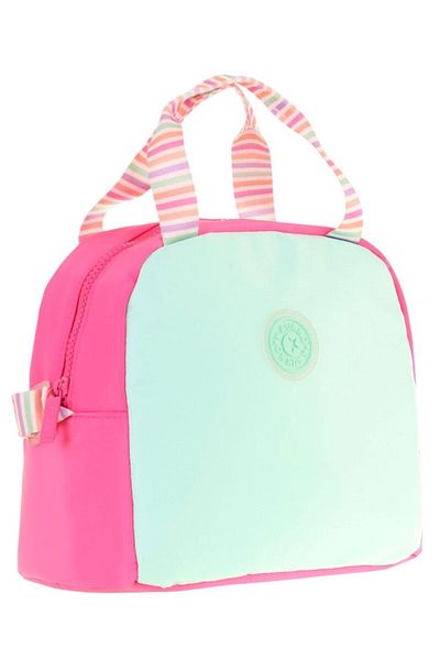 KAUKKO Pink Turquoise Two-Color Lunch Box for Girls (Thermal Insulated) (K9065)