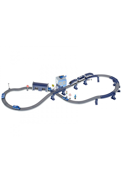 Ikonka Set circuit 300 cm cale ferata politia in actiune cu 92 elemente