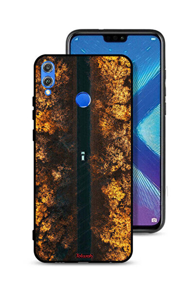 Tolwak غطاء حماية لهاتف Honor 8X بتصميم طريق في أشجار الخريف