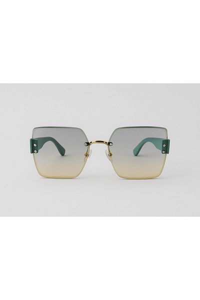 Toz Vintage Darmia Green Handle, Green Gradient Glass Vintage & Retro Sunglasses