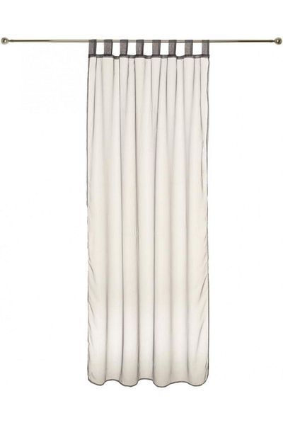 Atmosphera Atmosphéra curtain, polyester, grey, 140 x 240 cm