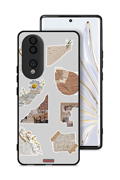 Tolwak غطاء حماية لهاتف Honor 70 مصنوع من قطع من الملصقات الورقية