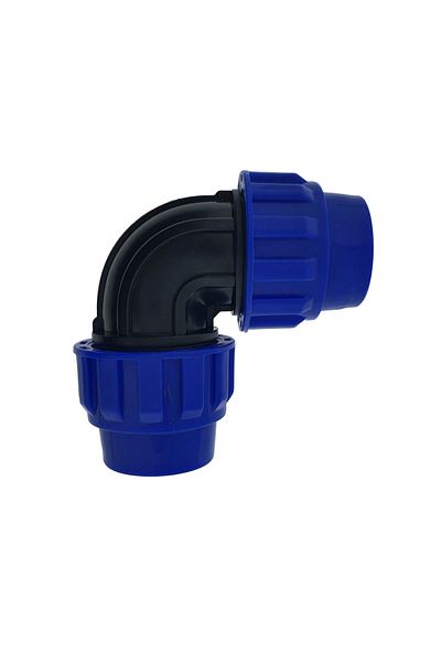 OEM Hydraulic connection elbow PEHD 32mm 90 Degree, double nut, pressure 16 bar, drinking water, irrigation