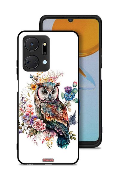 Tolwak غطاء حماية لهاتف Honor X7a بتصميم بومة فنية تجريدية